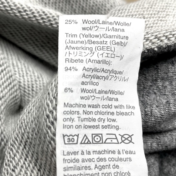 Madewell Embroidered-Trim Crop Sweatshirt Grey Sz Medium - Picture 11 of 12